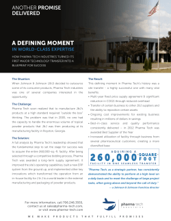 Transfers of dedicated operations (large and small scale)