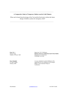 A Comparative Study of Temporary Shelters