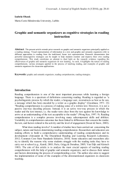 Graphic and semantic organizers as cognitive strategies in reading