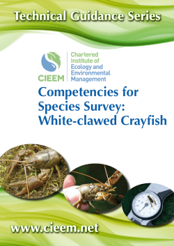 Competencies for Species Survey: White-clawed Crayfish