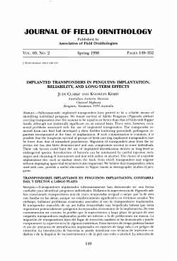 IMPLANTED TRANSPONDERS IN PENGUINS: IMPLANTATION