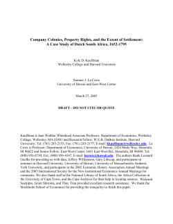 Company Colonies, Property Rights, and the Extent of Settlement: A
