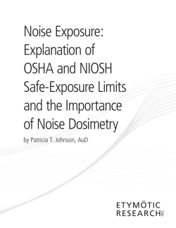 Noise Exposure: Explanation of OSHA and NIOSH Safe‑Exposure
