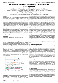 Sufficiency Economy: A Pathway to Sustainable Development