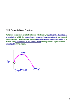 12.6 Parabola Word Problems