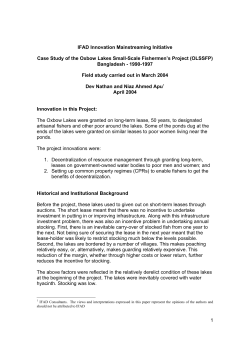 Oxbow Lakes Small-Scale Fishermen`s Project