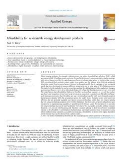 Affordability for sustainable energy development products