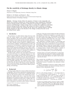 On the sensitivity of drainage density to climate change