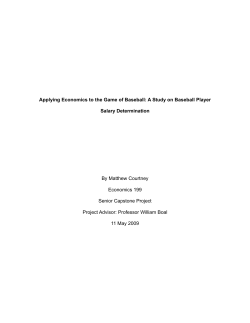 Applying Economics to the Game of Baseball: A Study on Baseball