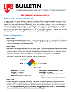 HMIS III and Flammability Ratings