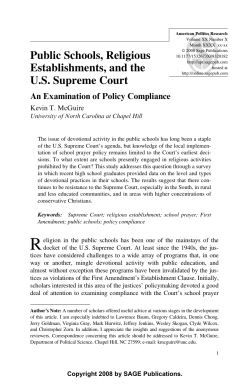 Public Schools, Religious Establishments, and
