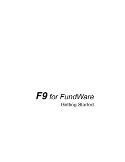 F9 for FundWare Getting Started Guide