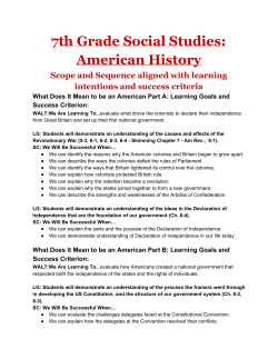 Goals and Learning Criteria