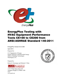 EnergyPlus Testing with HVAC Equipment Performance