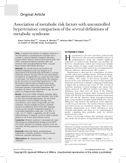Association of metabolic risk factors with uncontrolled hypertension