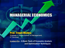 6:Basic Tools of Economic Analysis and Optimization Techniques
