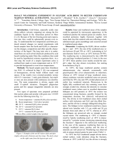 Basalt Weathering Experiment in Sulfuric Acid Brine to Better
