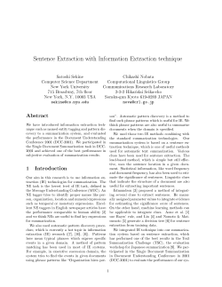 Sentence Extraction with Information Extraction technique Abstract 1
