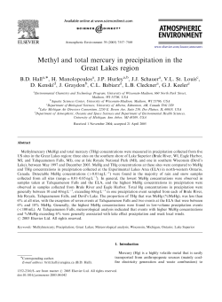 Methyl and total mercury in precipitation in the Great Lakes region