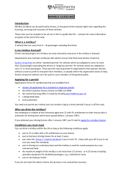 MINIBUS GUIDELINES