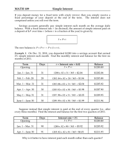 MATH 109 Simple Interest
