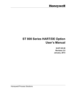 ST 800 Series HART/DE Option User`s Manual