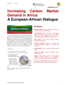 Increasing Carbon Market Demand in Africa A European