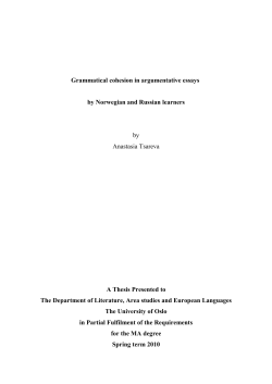 Grammatical cohesion in argumentative essays - DUO