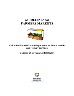 GUIDELINES for FARMERS MARKETS