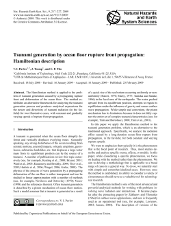 Tsunami generation by ocean floor rupture front propagation
