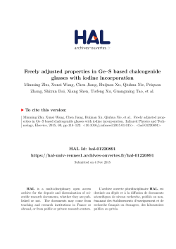 Freely adjusted properties in Ge&ndash;S based chalcogenide glasses