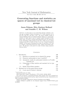 New York Journal of Mathematics Generating functions and statistics
