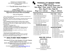 Prize List - Tranquillity Manor Farms