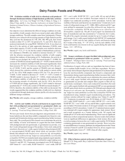 Dairy Foods: Foods and Products (Abstracts T90&ndash;T106)