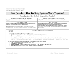 Unit Question: How Do Body Systems Work Together?