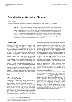 Swirl chamber for vitrification of fly ashes