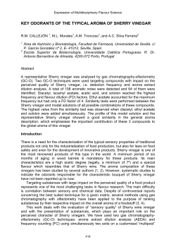 KEY ODORANTS OF THE TYPICAL AROMA OF SHERRY VINEGAR