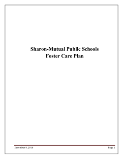 Sharon-Mutual Public Schools Foster Care Plan