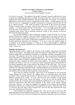 Popular Sovereignty in Democracy and Republic