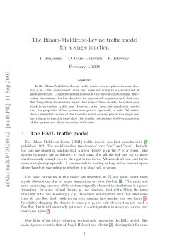 The Biham-Middleton-Levine traffic model for a