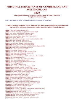 principal inhabitants of cumberland and westmorland
