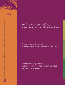Good scientific practice and procedures for handling misconduct