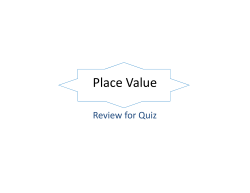 Place Value - TeacherWeb