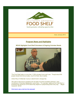 January 2015 E-Newsletter - Chittenden Emergency Food Shelf