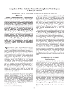 Comparison of Three Statistical Models Describing Potato Yield