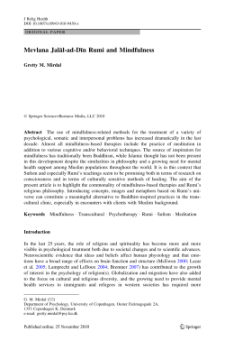 Rumi and Mindfulness