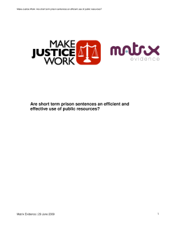 Are short term prison sentences an efficient and effective use of