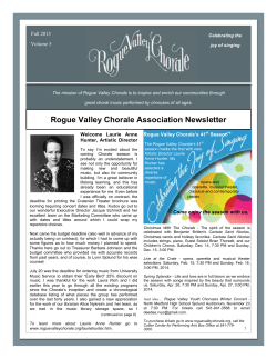 Fall 2013 - Rogue Valley Chorale