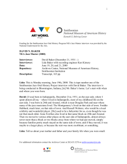 start of audiotape - National Museum of American History