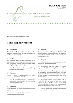 Total sulphur content